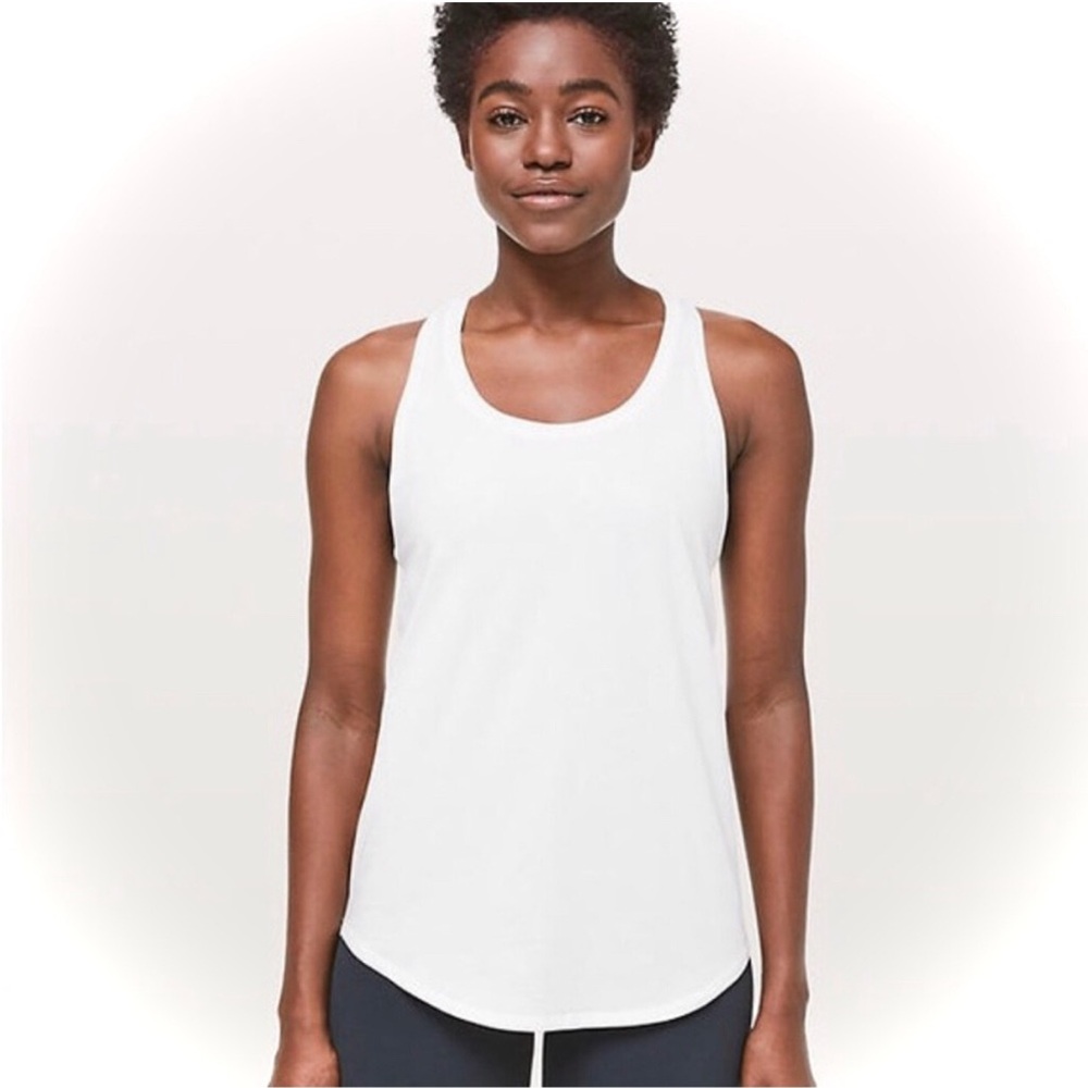 Lululemon White Love Tank top Pleated Size 4